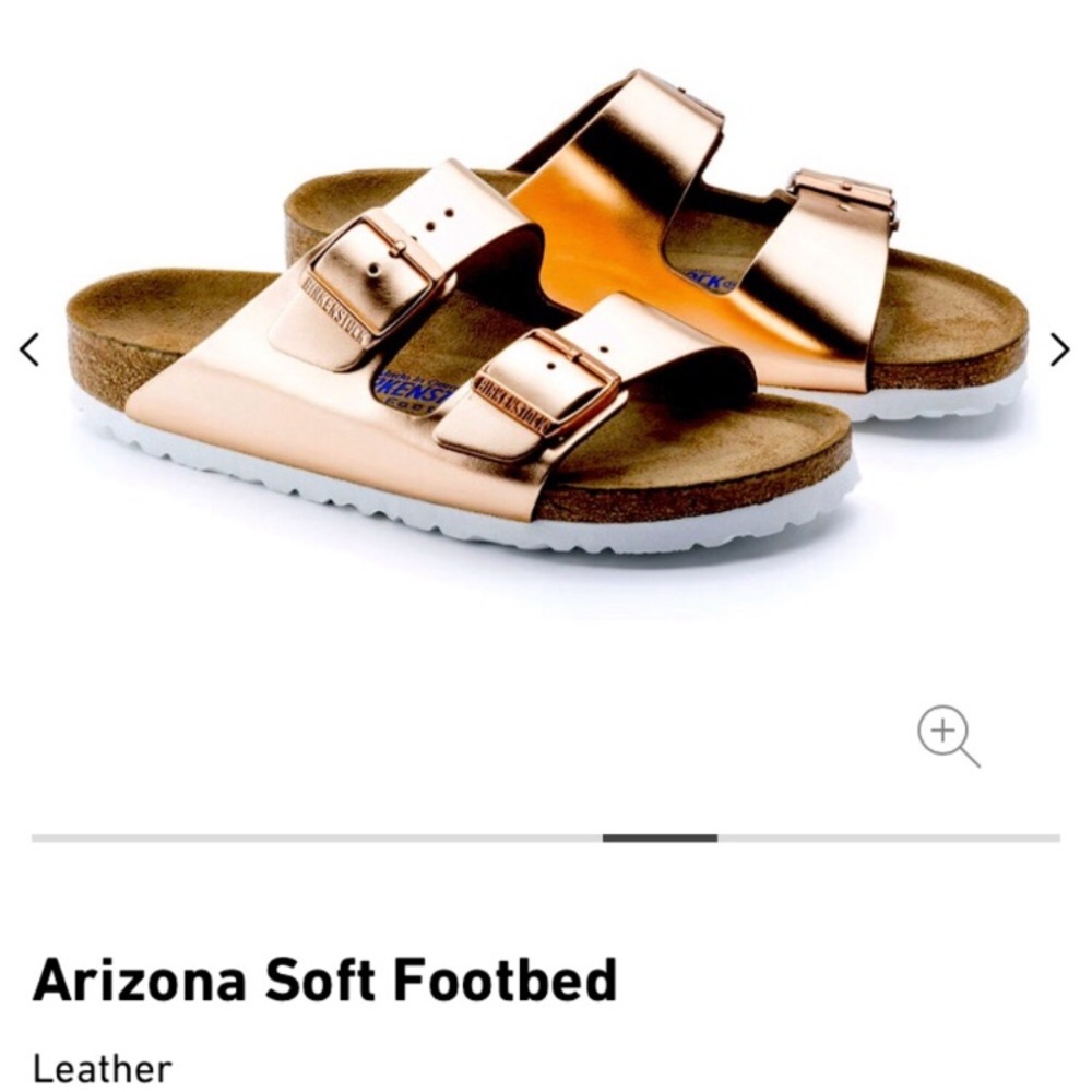 Rose gold Birkenstock Arizona sandals - size 39